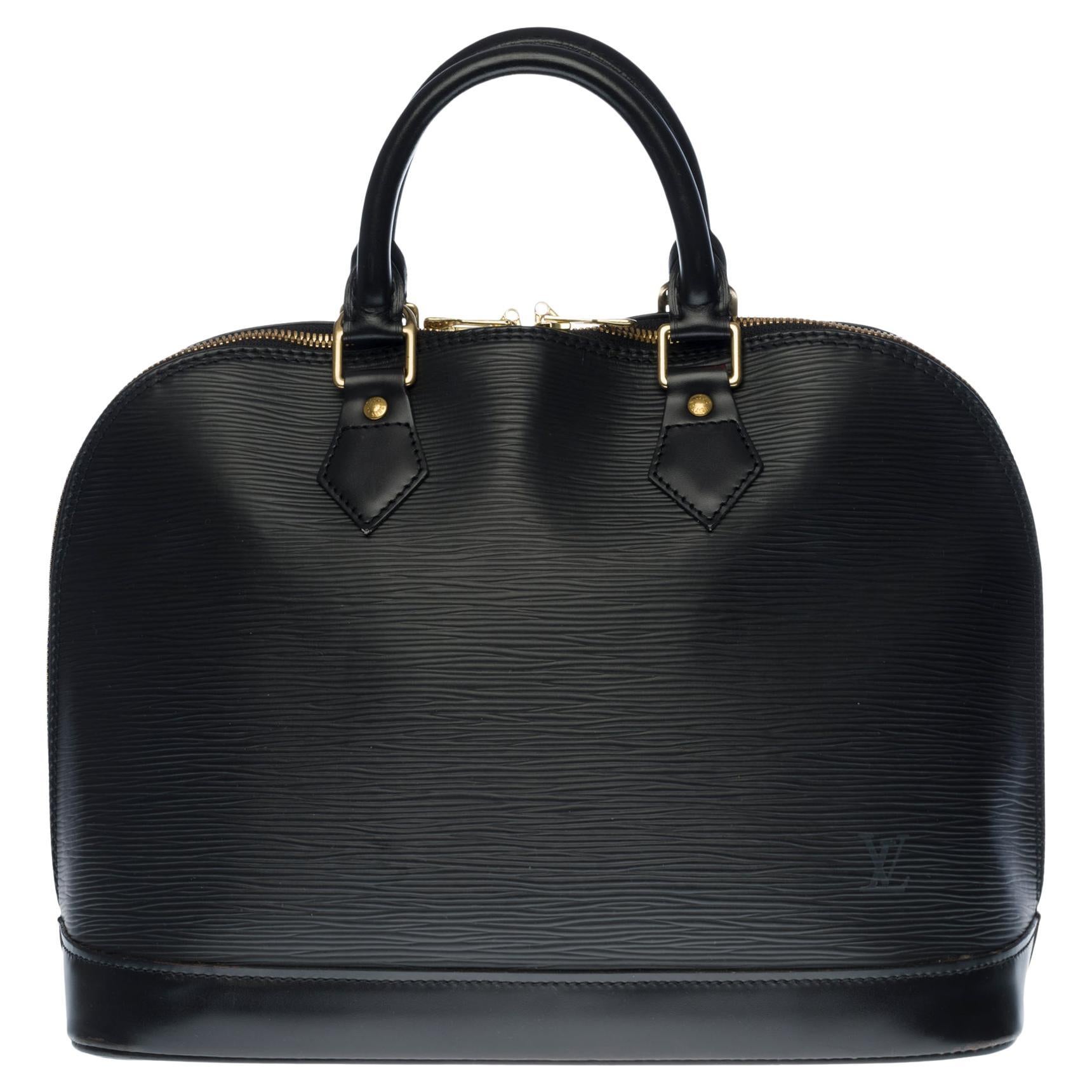 Louis Vuitton Alma handbag in black epi leather, GHW
