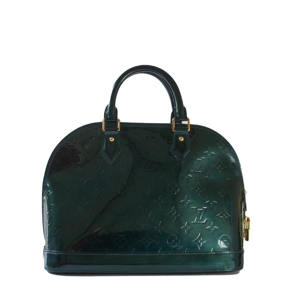 green louis vuitton patent leather bag