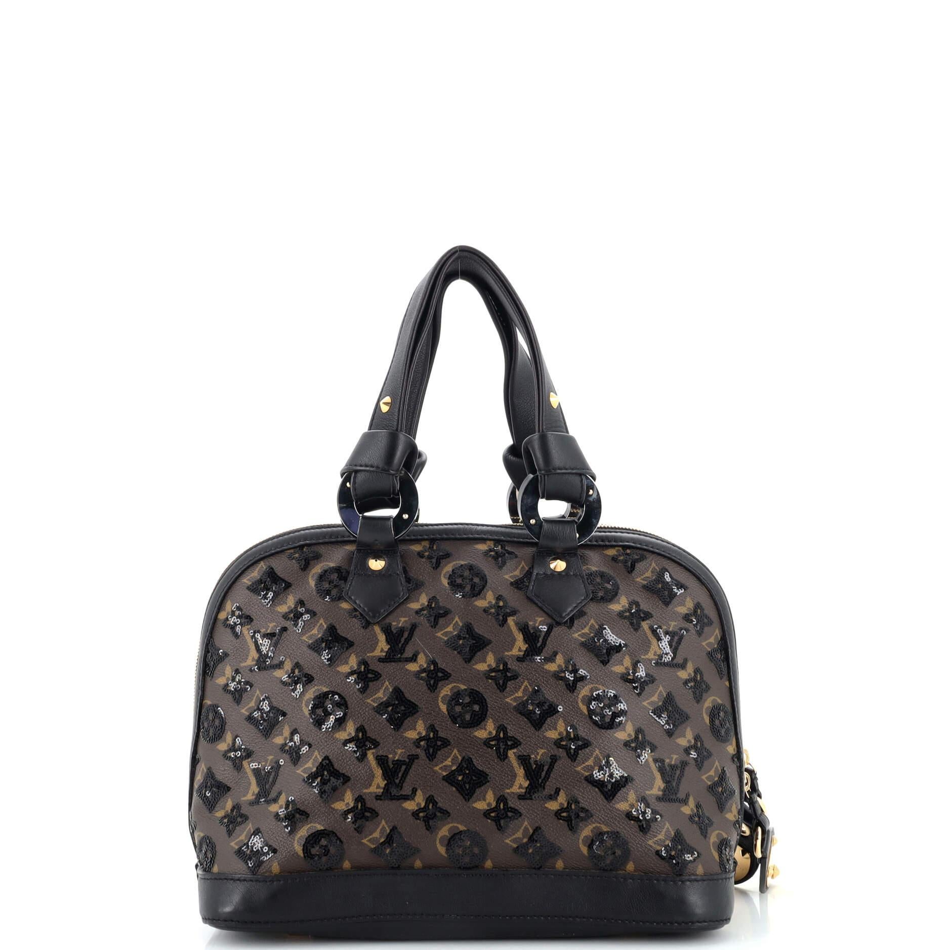 Louis Vuitton Alma Handbag Limited Edition Monogram Eclipse Sequins PM In Good Condition In NY, NY