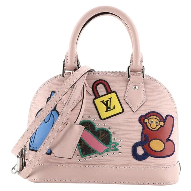 Authentic Louis Vuitton Alma BB Pink Epi Leather Handbag with