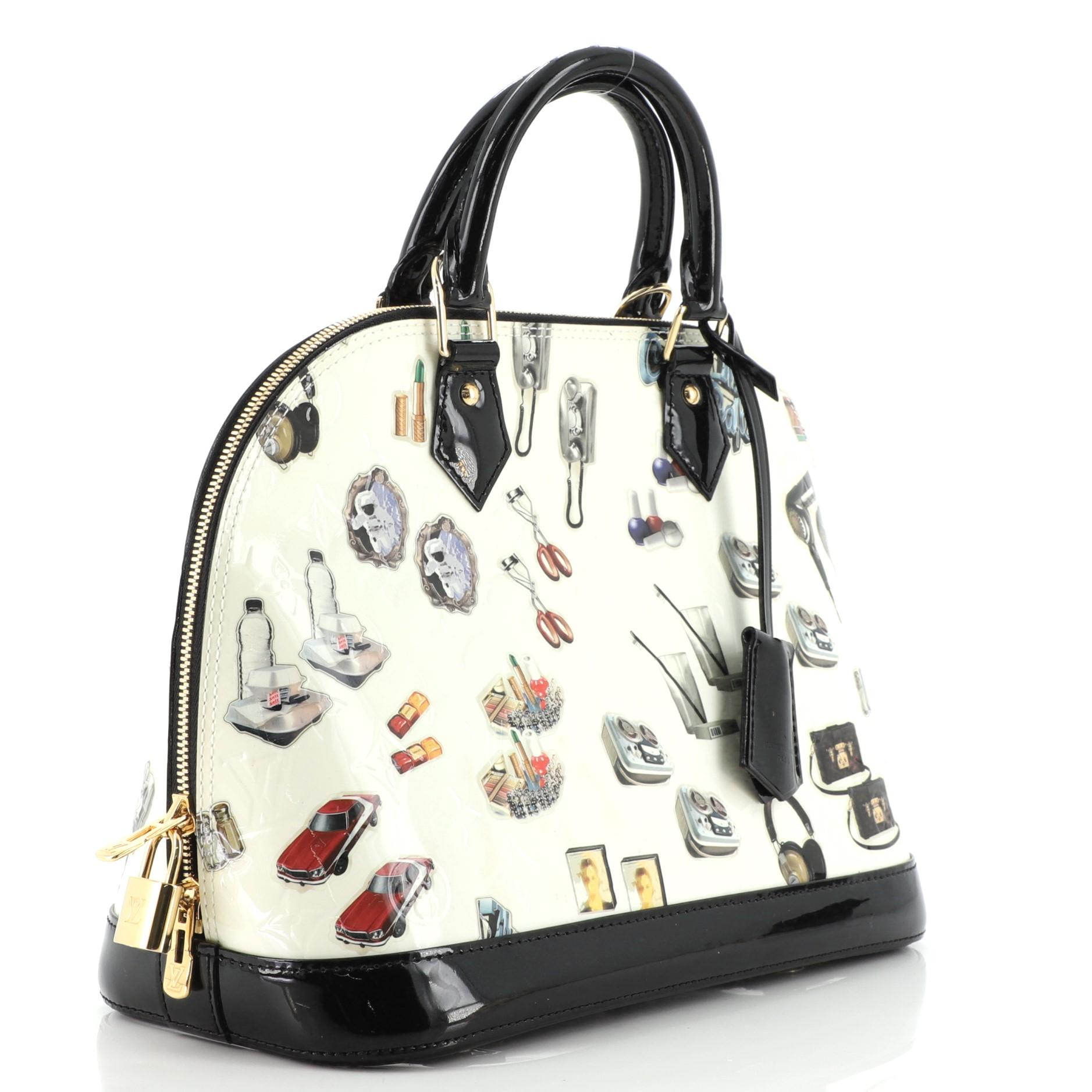 Louis Vuitton Louis Vuitton Alma Handtasche Limited Edition Stickers Monogramm Vernis PM (Beige)