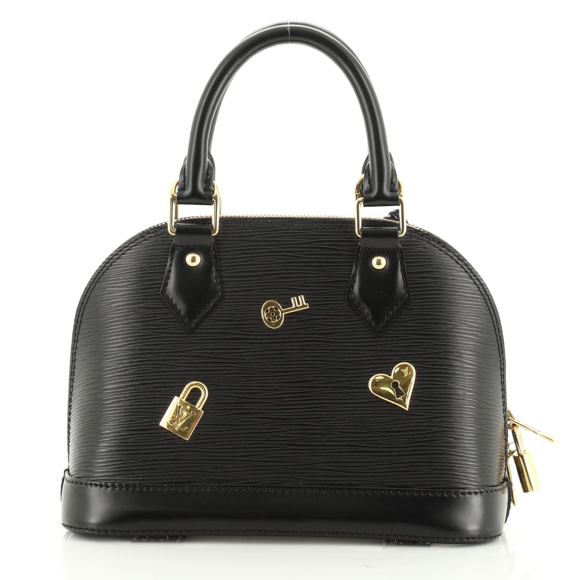 Black Louis Vuitton Alma Handbag Love Lock Epi Leather BB 