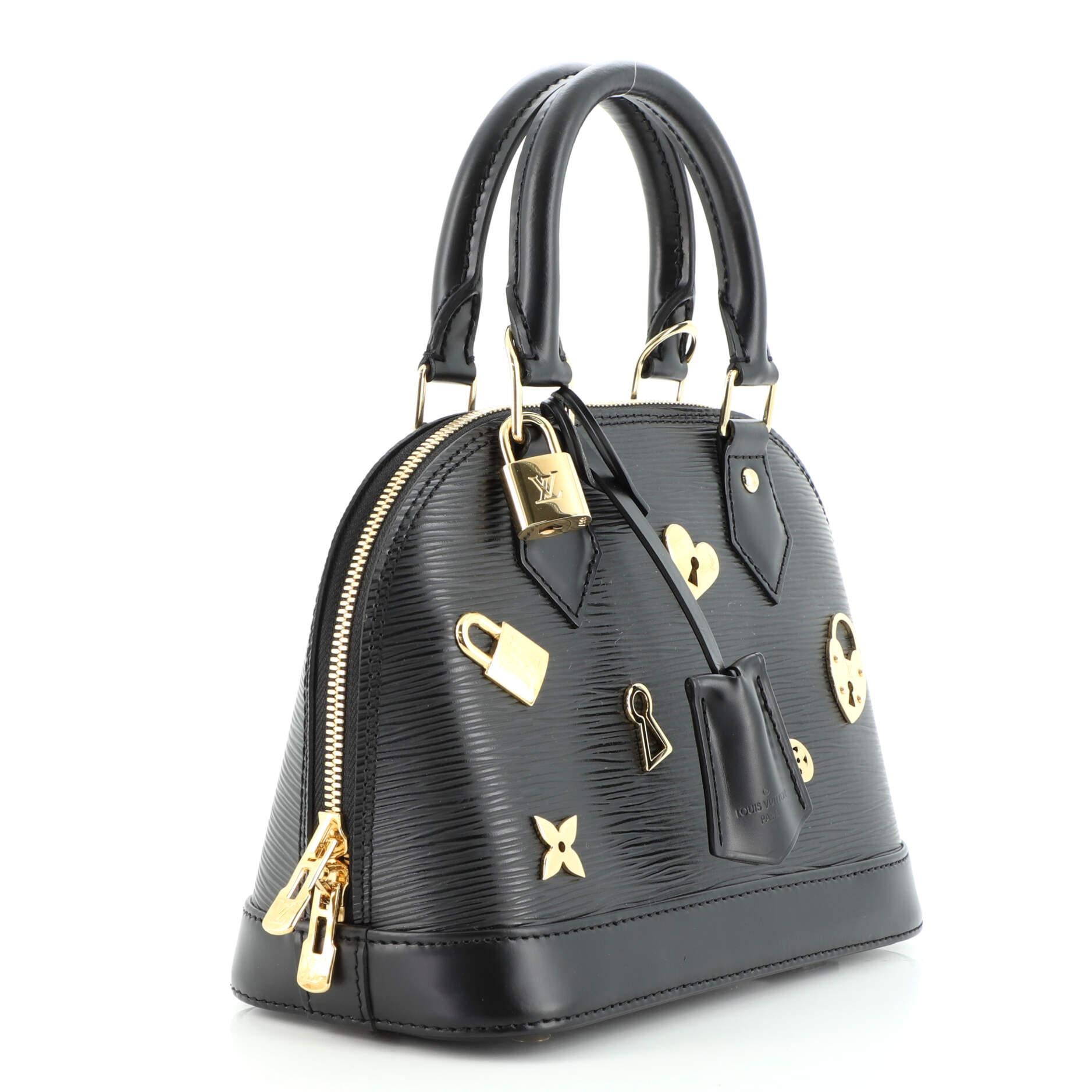 Black Louis Vuitton Alma Handbag Love Lock Epi Leather BB