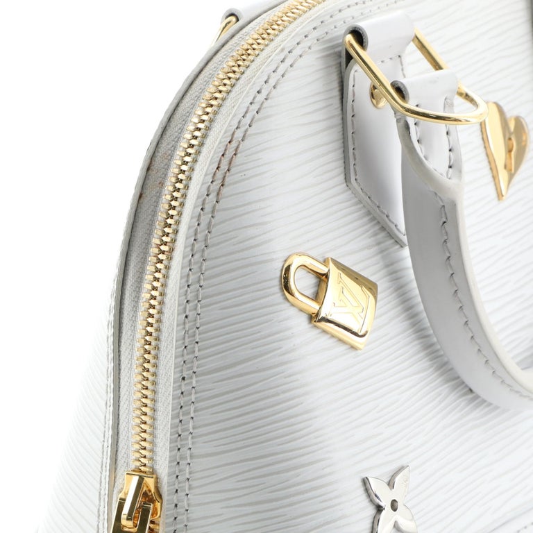 LOUIS VUITTON Alma Love Lock Size BB Epi Leather Blanc M52885