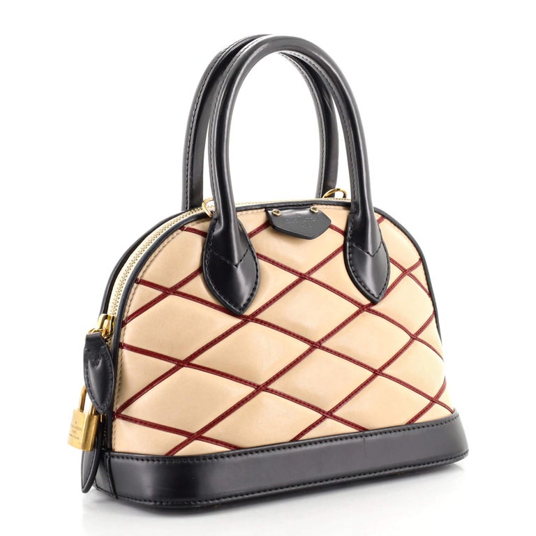 LOUIS VUITTON Authentic Alma BB Black Malletage Lambskin Shoulder Handbag