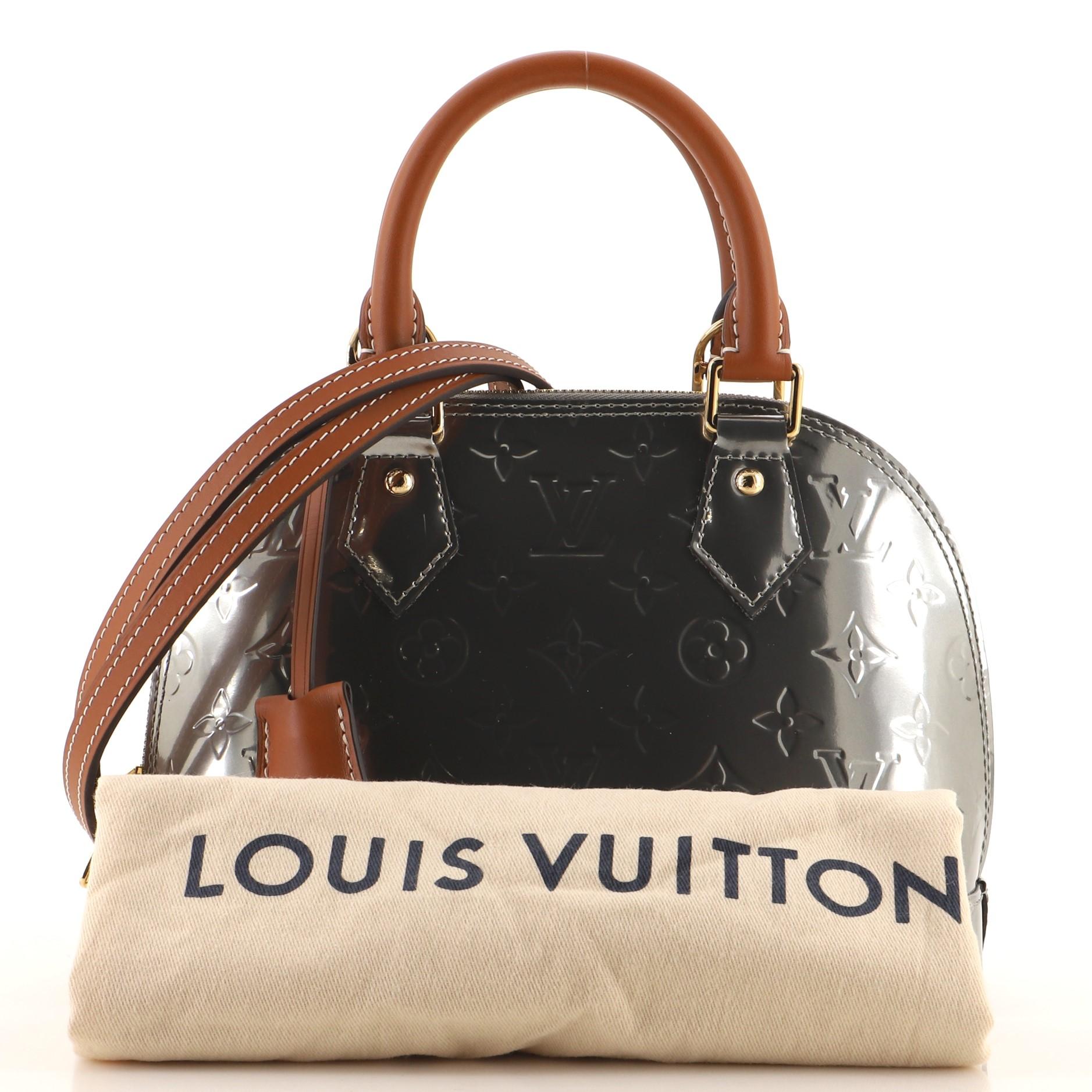 Louis Vuitton Silver Monogram Vernis Leather Alma Bb in Metallic