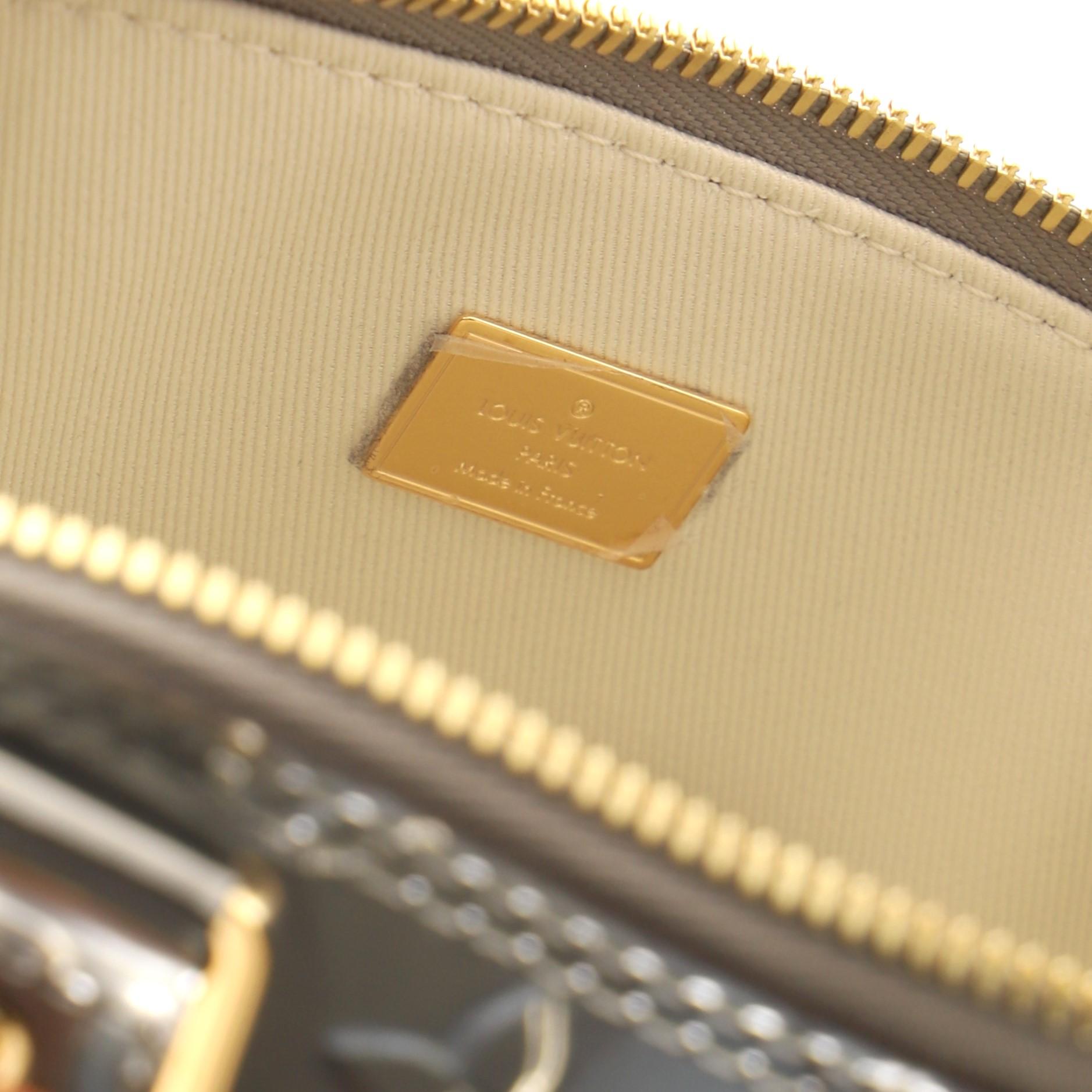 Louis Vuitton Alma Handbag Metallic Monogram Vernis with Leather BB 1
