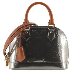 Louis Vuitton Alma Handbag Metallic Monogram Vernis with Leather BB