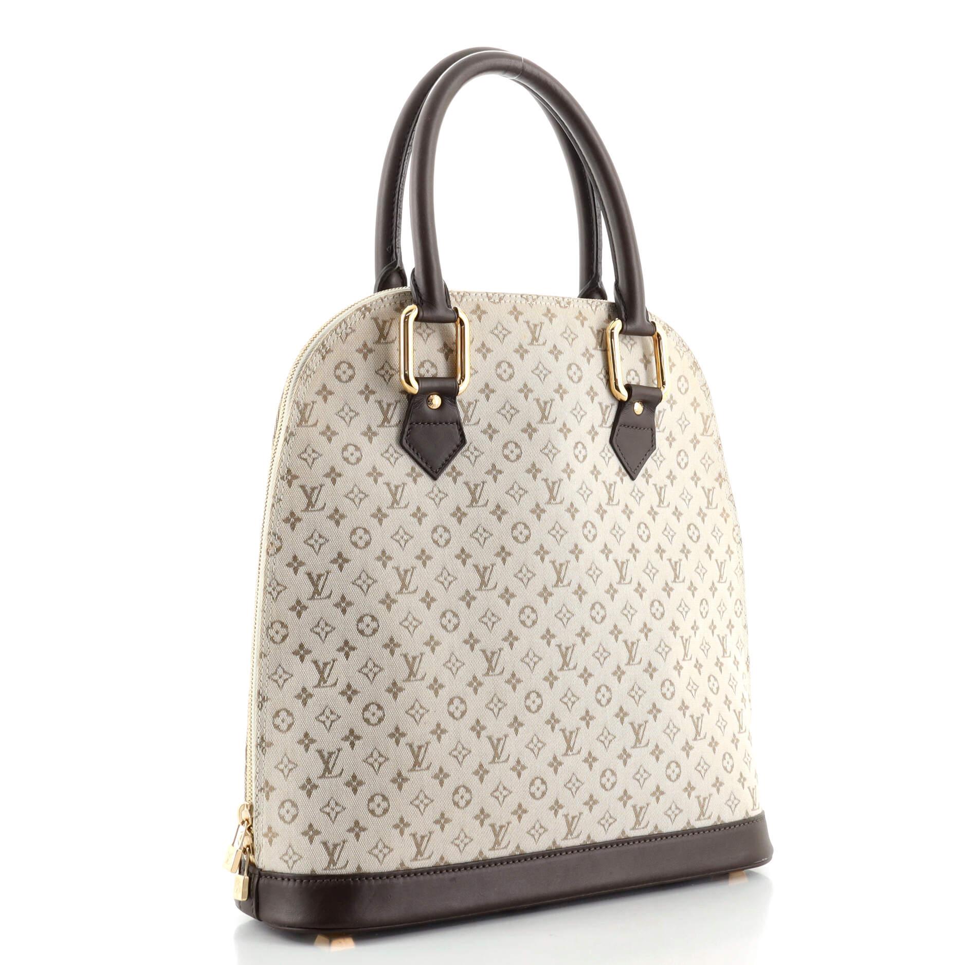 Beige Louis Vuitton Alma Handbag Mini Lin Haut