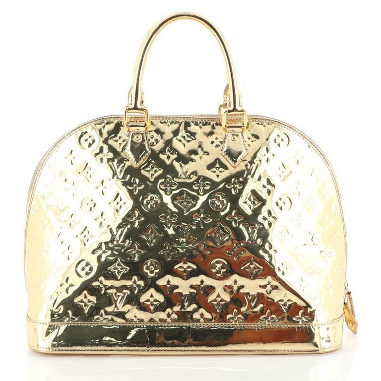 Louis Vuitton Alma Handbag Monogram Miroir PVC GM Gold
