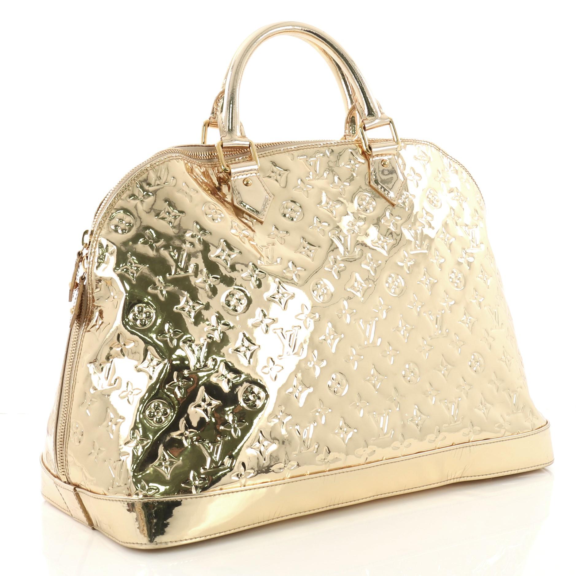 Beige Louis Vuitton Alma Handbag Miroir PVC XL