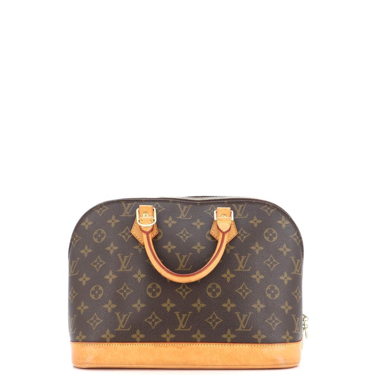1998 Louis Vuitton Brown Coated Monogram Canvas Alma PM at 1stDibs