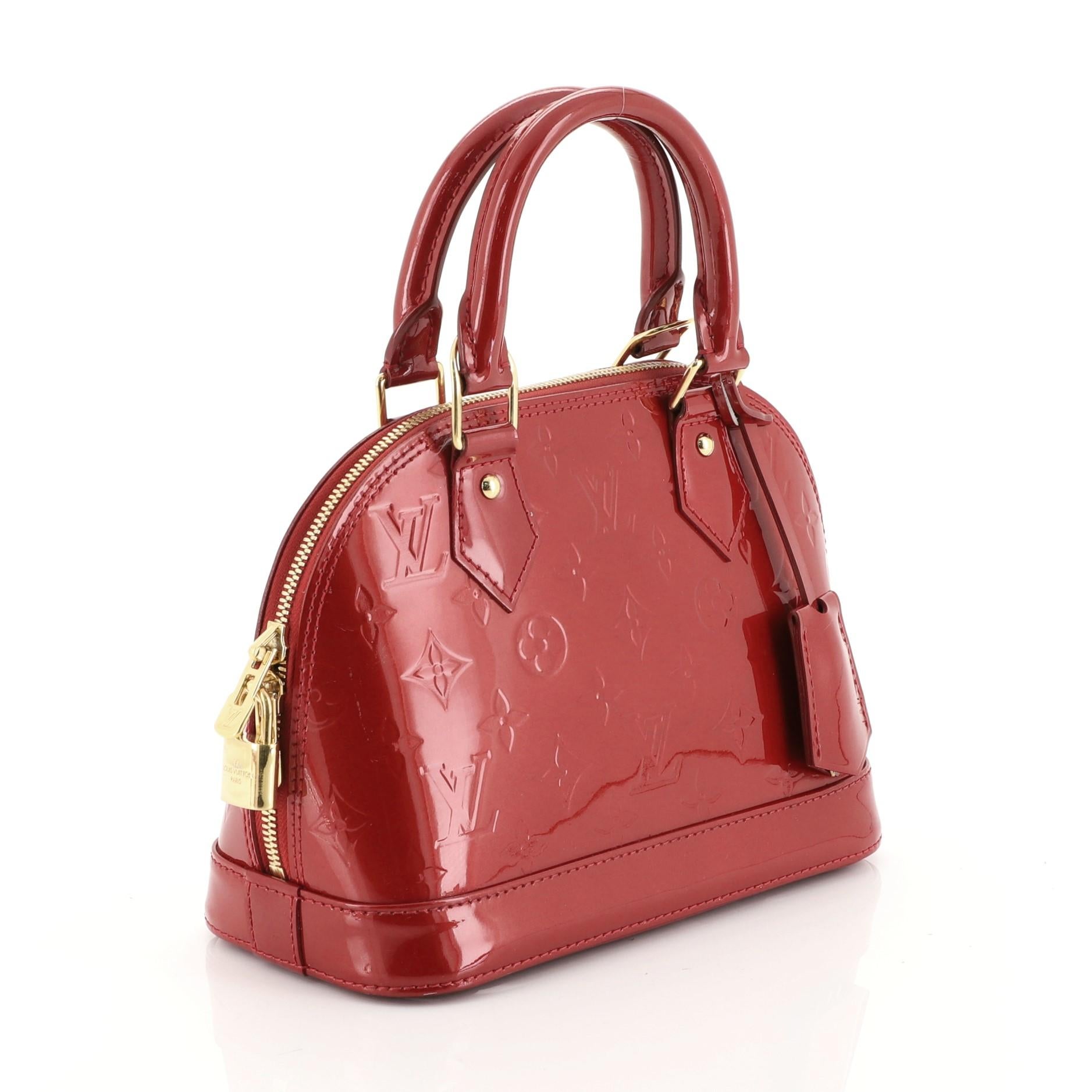 Louis Vuitton Alma BB in Cherry Red Vernis - mini size at 1stDibs