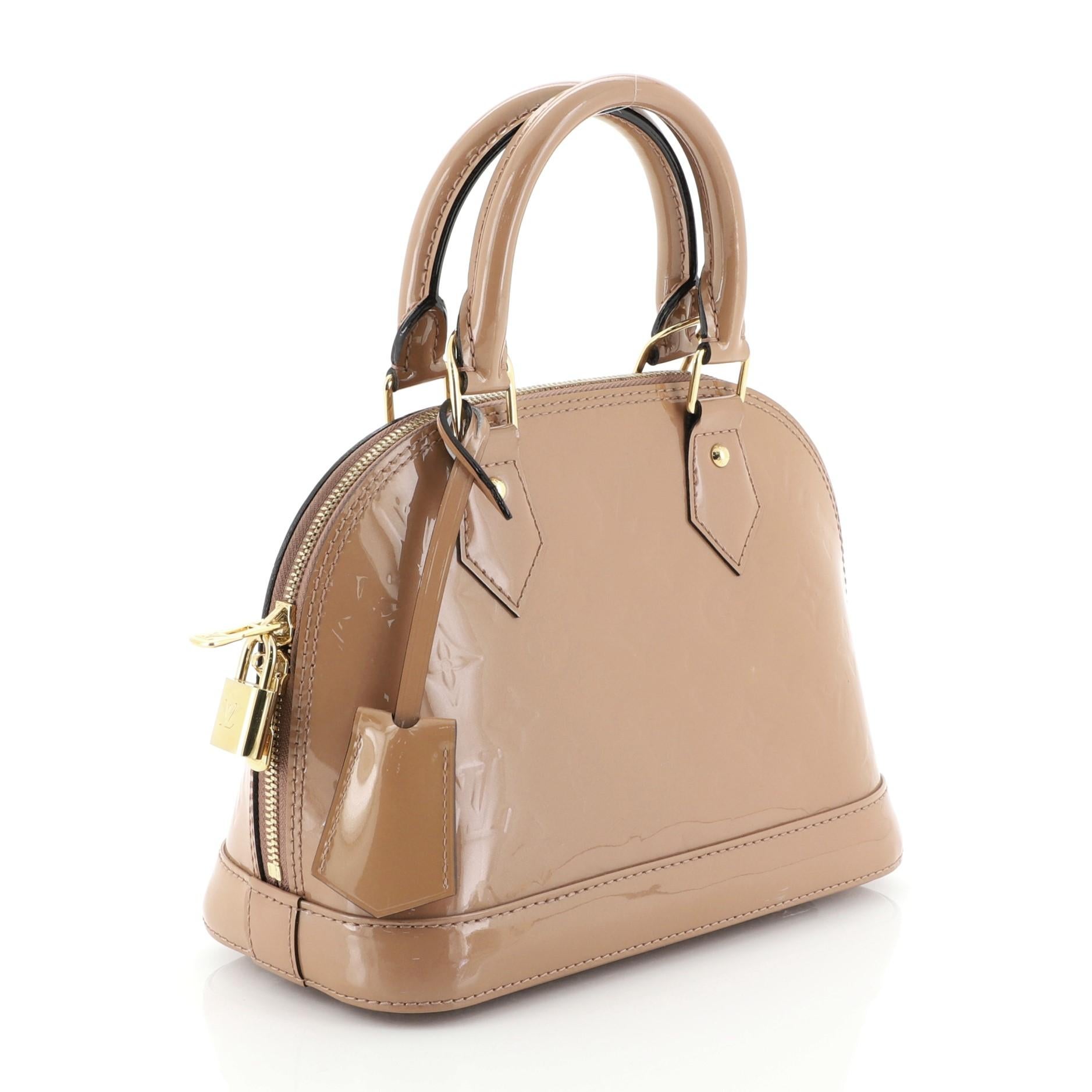 Brown Louis Vuitton Alma Handbag Monogram Vernis BB