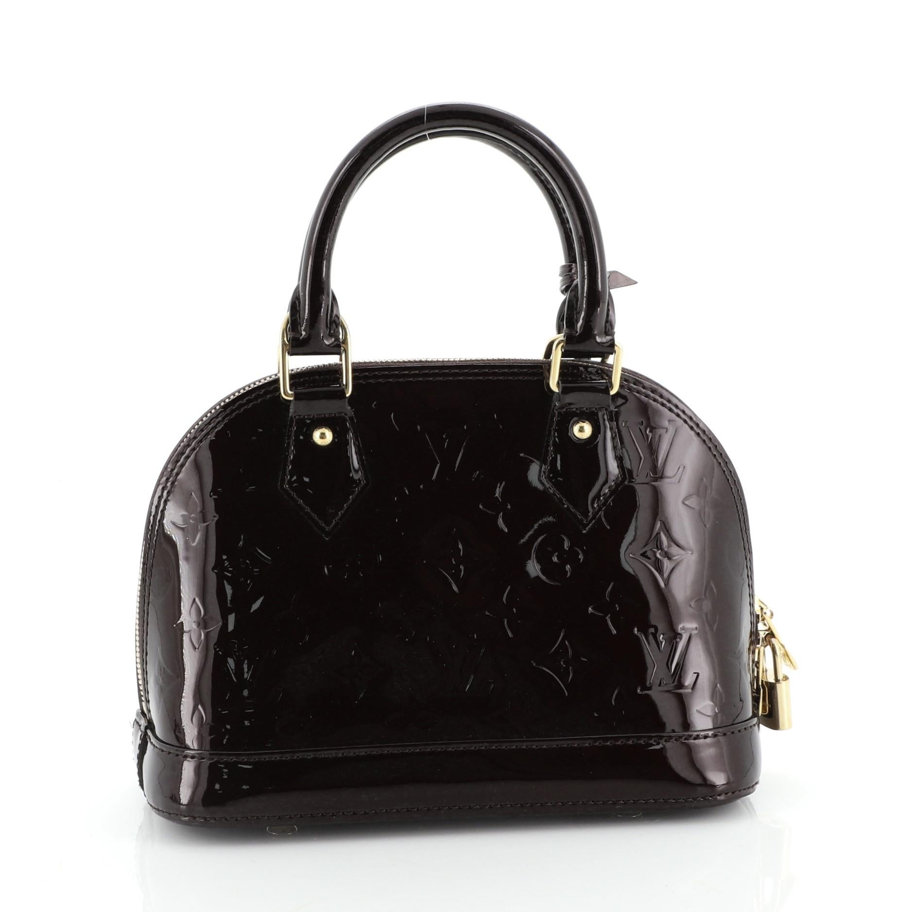 Black Louis Vuitton Alma Handbag Monogram Vernis BB