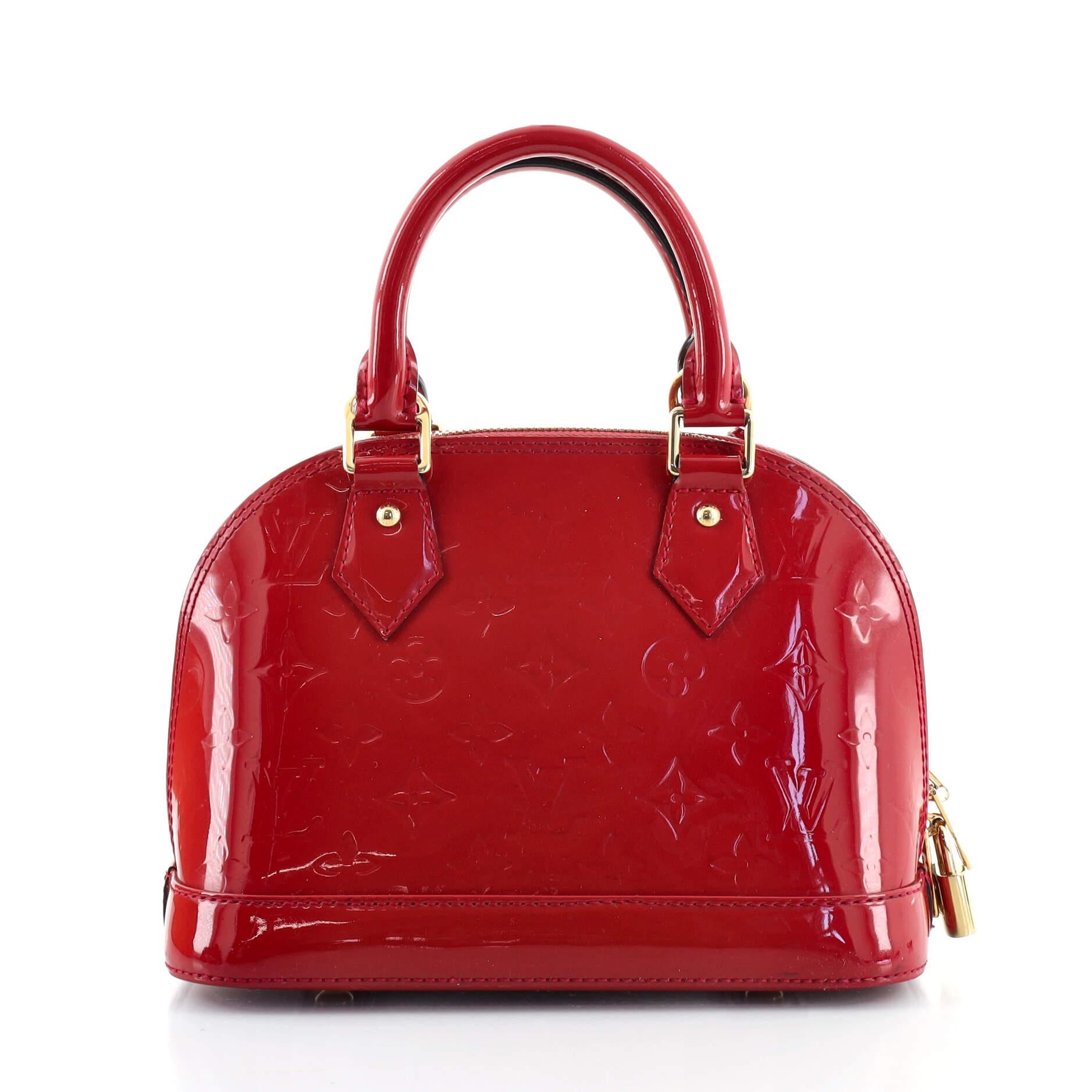  Louis Vuitton Alma Handbag Monogram Vernis BB In Good Condition In NY, NY