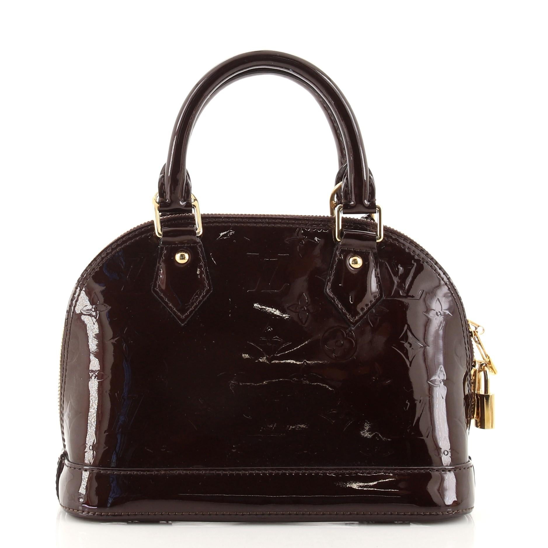 Black Louis Vuitton Alma Handbag Monogram Vernis BB