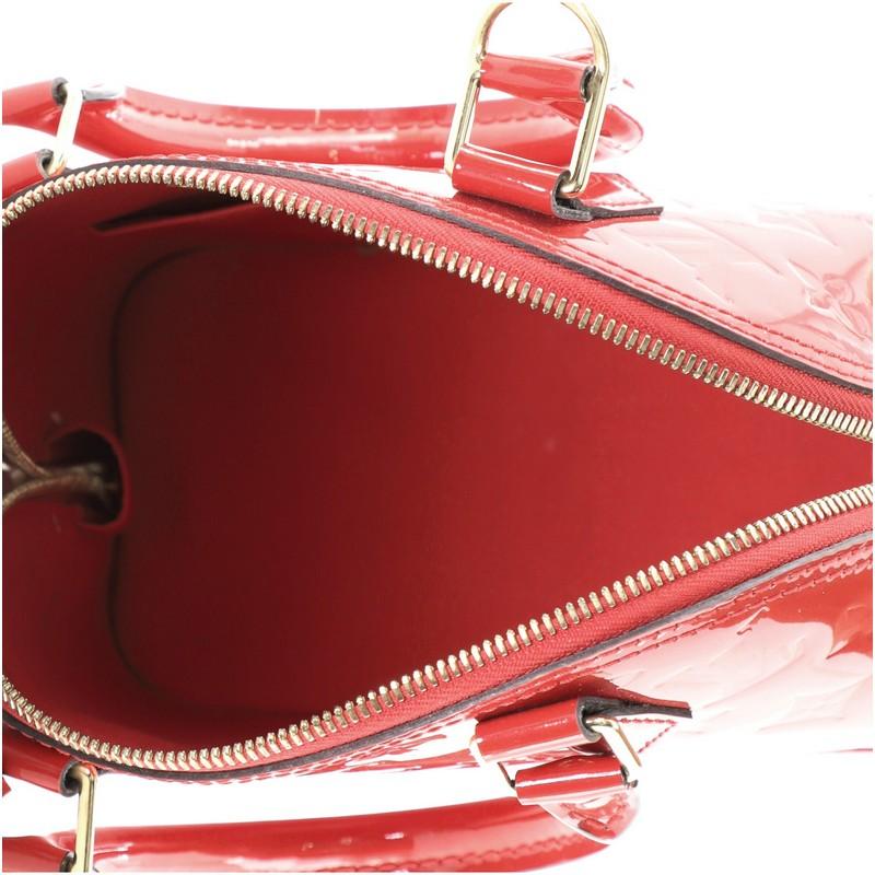 Red Louis Vuitton Alma Handbag Monogram Vernis BB