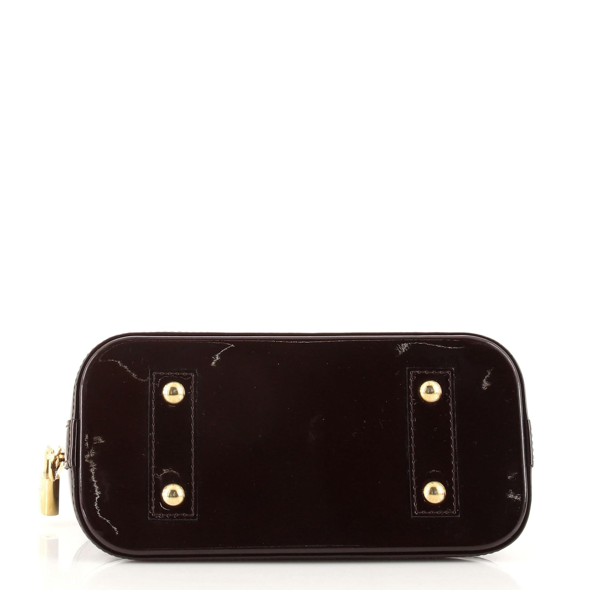 Louis Vuitton Alma Handbag Monogram Vernis BB In Good Condition In NY, NY