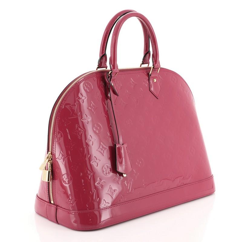 Pink Louis Vuitton Alma Handbag Monogram Vernis GM