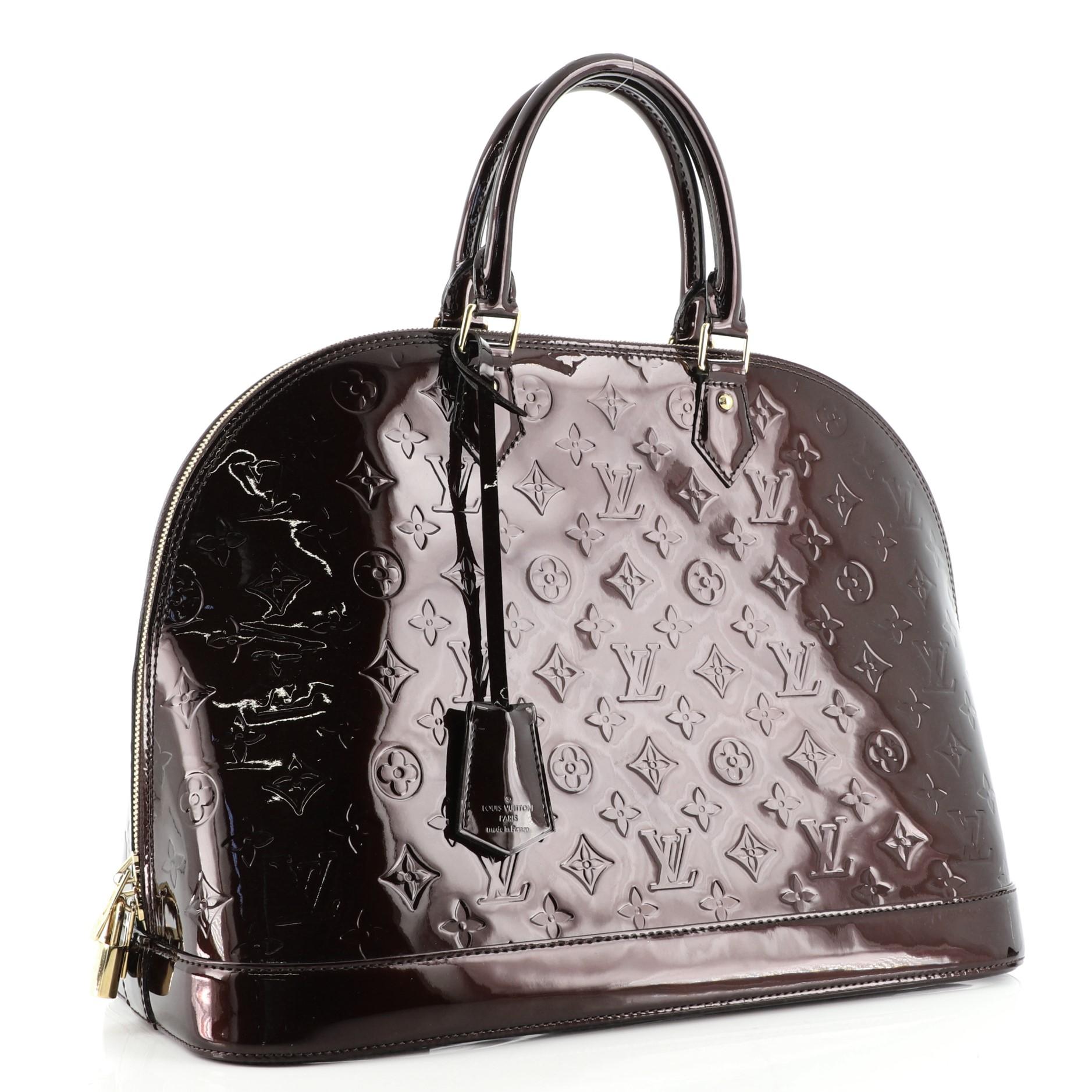 Black Louis Vuitton Alma Handbag Monogram Vernis GM