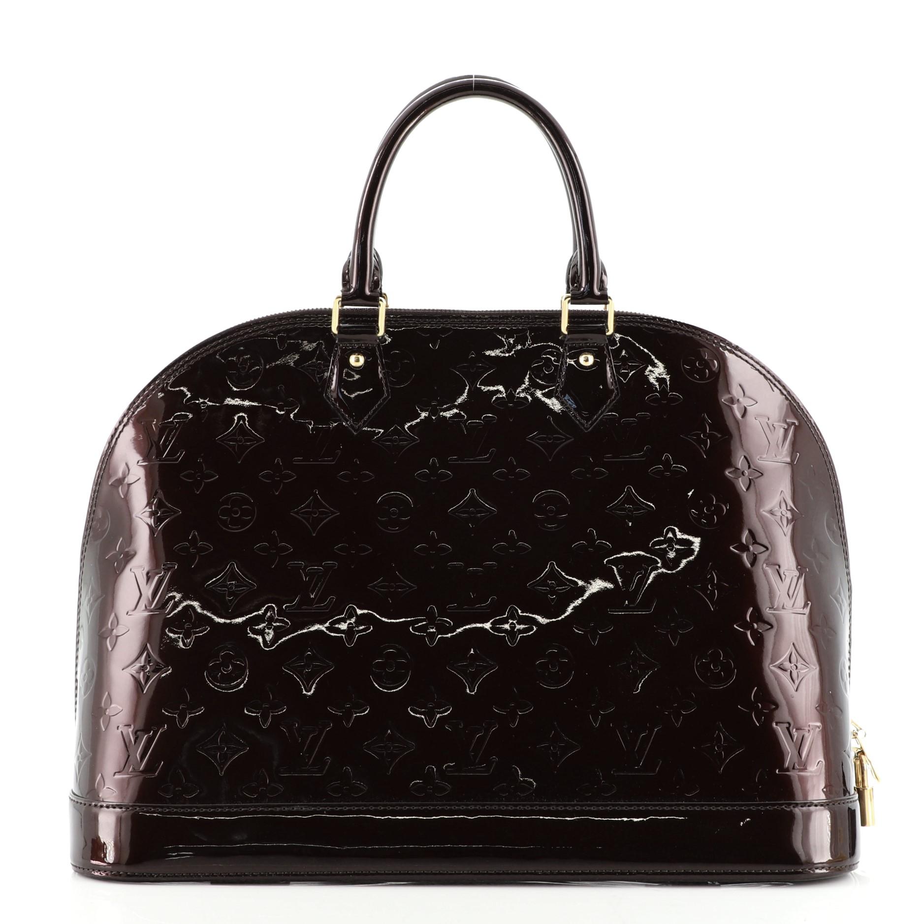 Louis Vuitton Alma Handbag Monogram Vernis GM In Good Condition In NY, NY