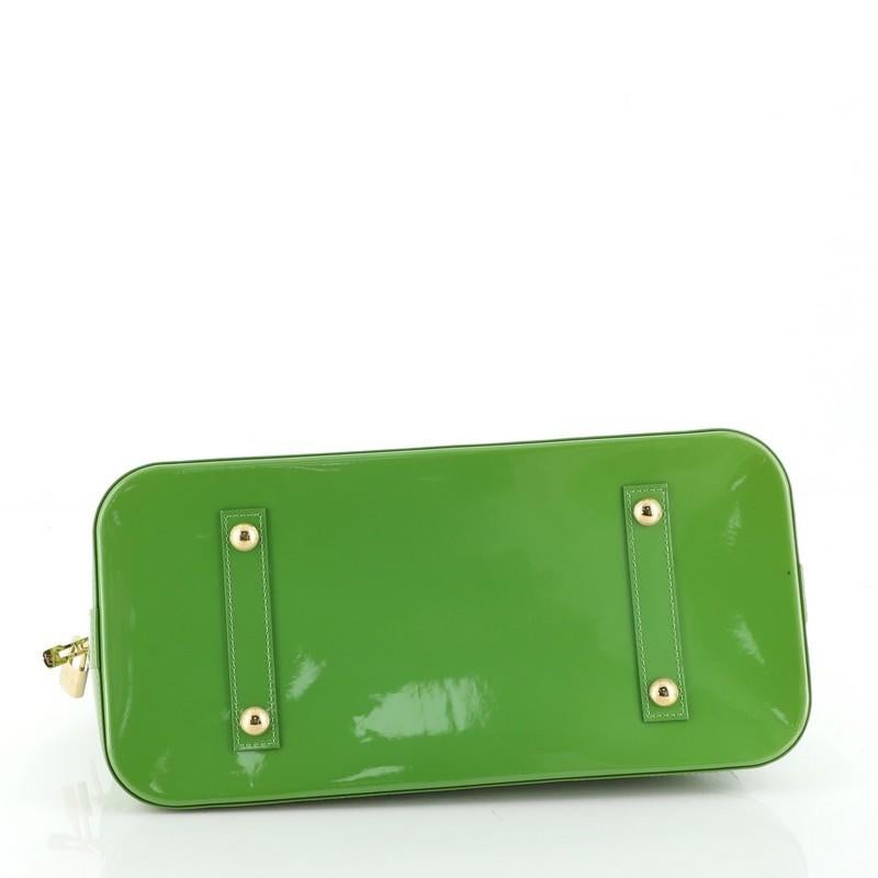 Green Louis Vuitton Alma Handbag Monogram Vernis GM