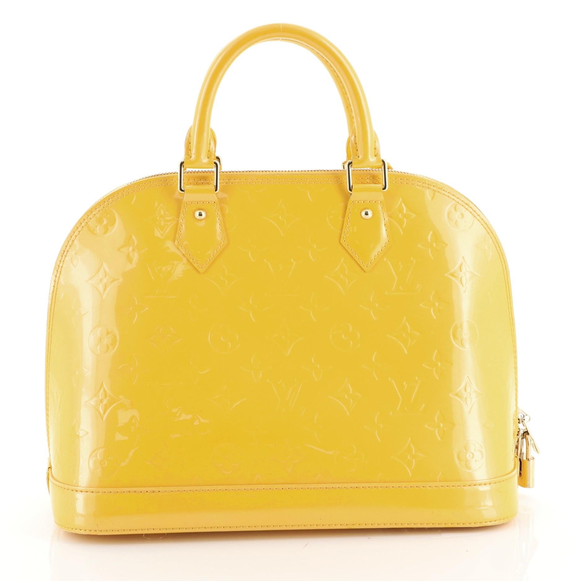 Orange Louis Vuitton Alma Handbag Monogram Vernis PM 