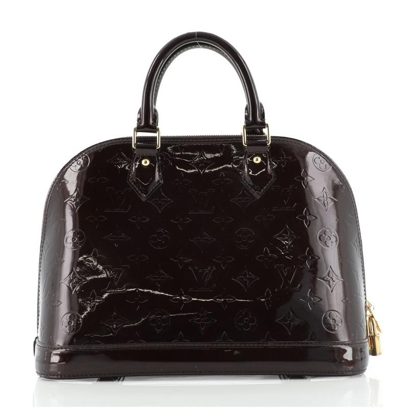 Black Louis Vuitton Alma Handbag Monogram Vernis PM