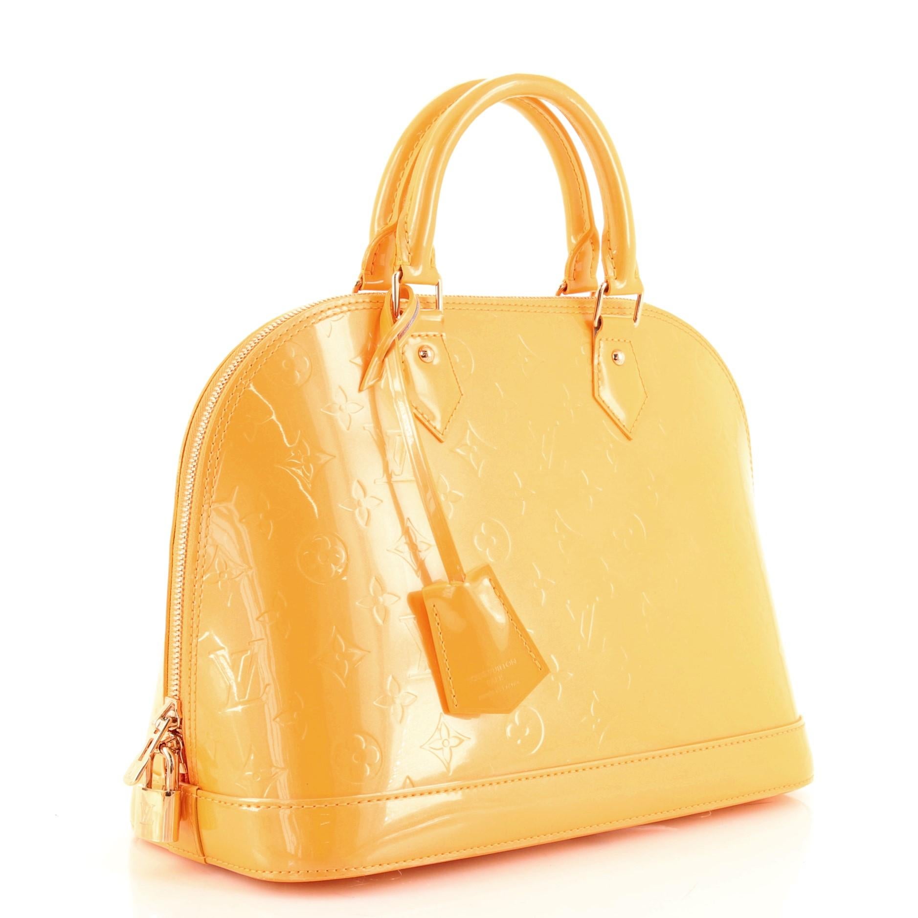 Orange Louis Vuitton Alma Handbag Monogram Vernis PM