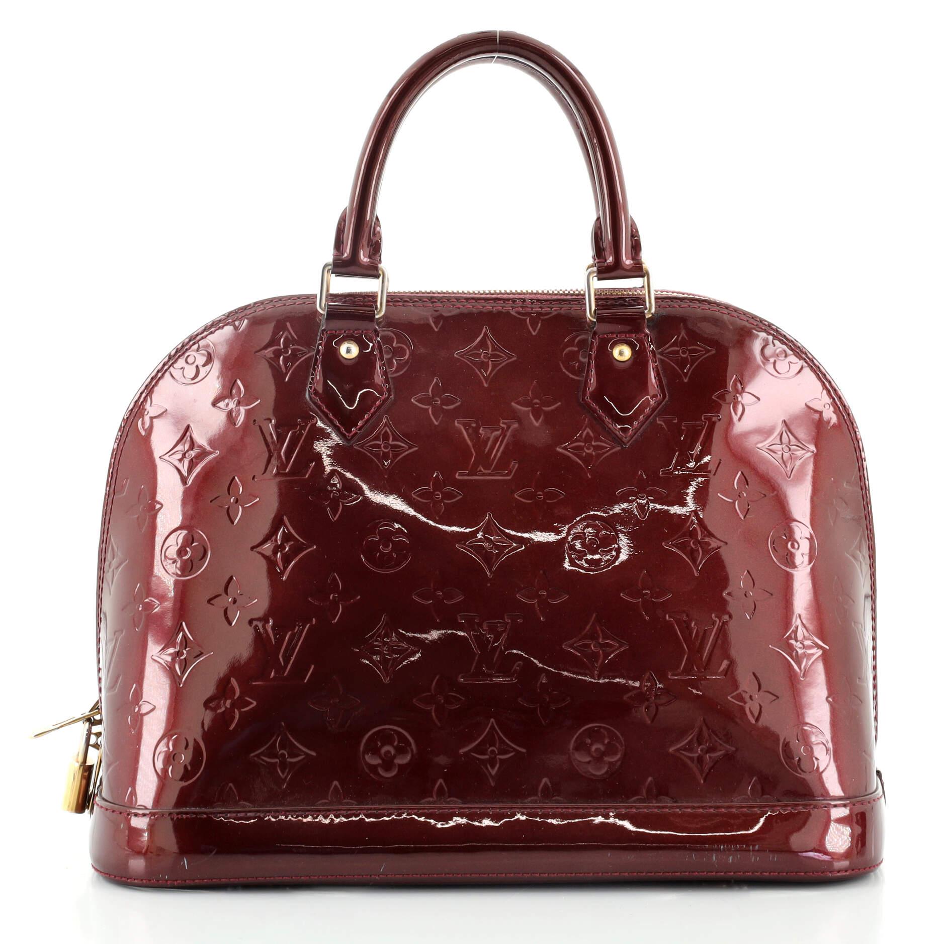 Brown Louis Vuitton Alma Handbag Monogram Vernis PM