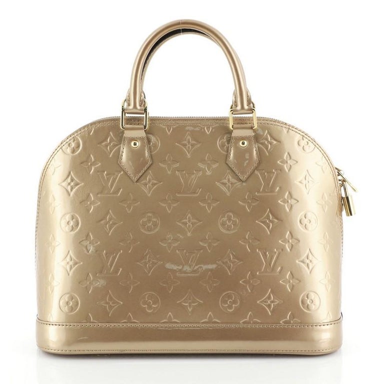 Louis Vuitton Beige Monogram Vernis Alma PM Bag at 1stDibs