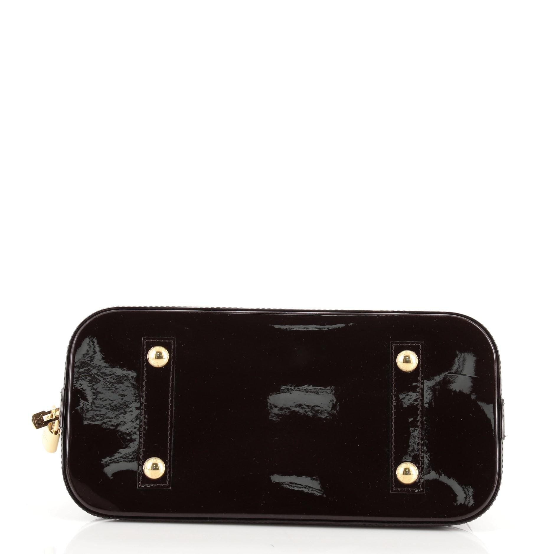 Black Louis Vuitton Alma Handbag Monogram Vernis PM