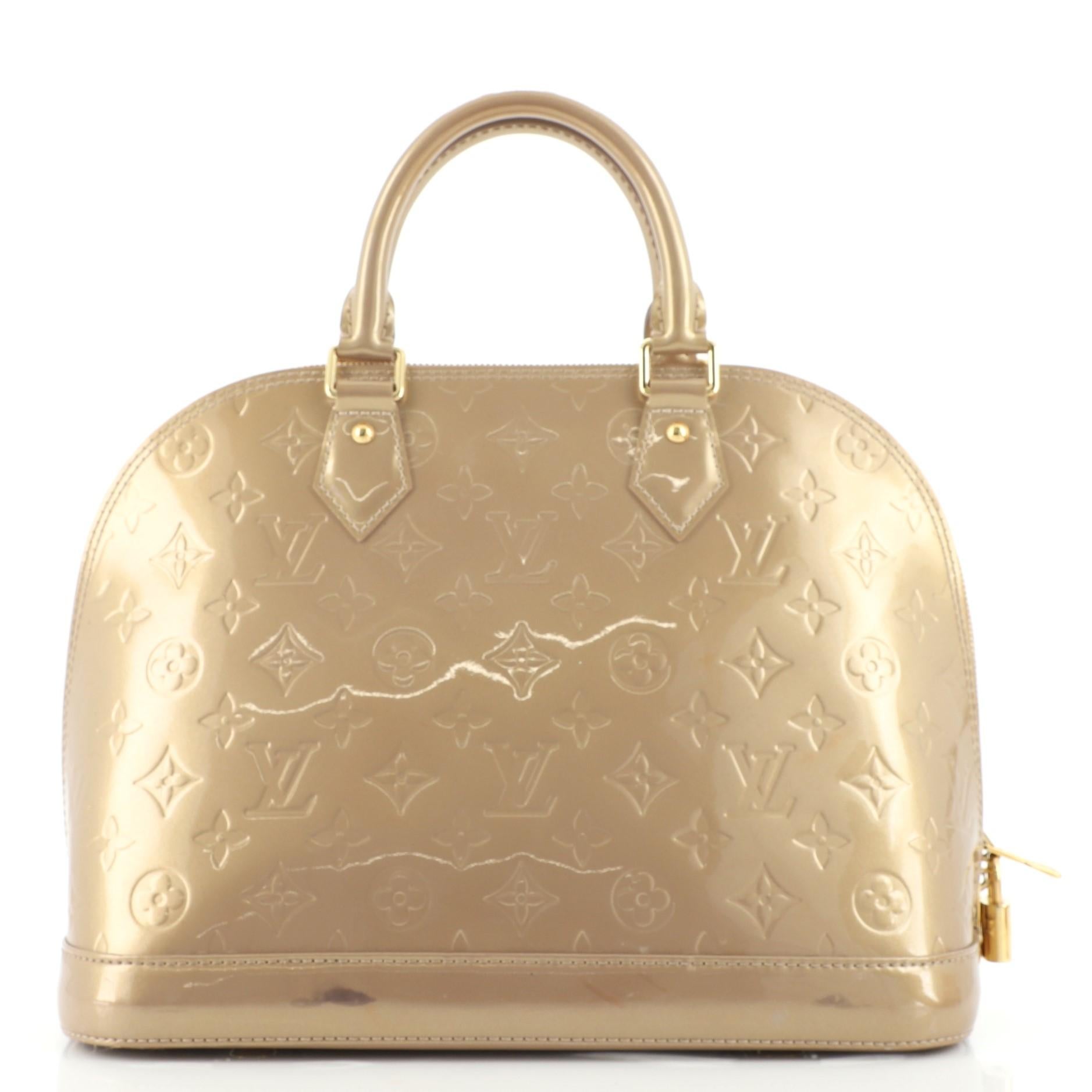Louis Vuitton Alma Handbag Monogram Vernis PM In Good Condition In NY, NY
