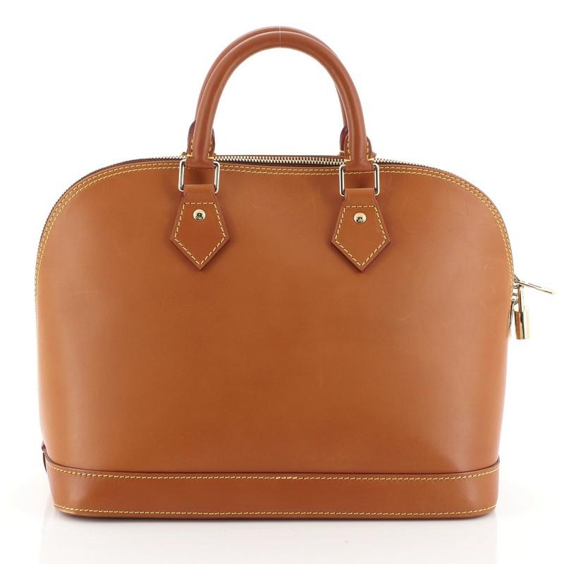 Brown Louis Vuitton Alma Handbag Nomade Leather PM