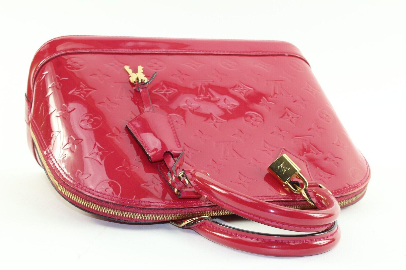 Louis Vuitton Alma Handbag PM Dark Pink Indian Rose Leather 1LK1222K For Sale 6