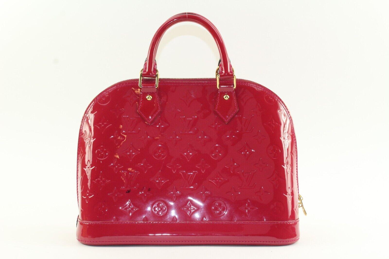Louis Vuitton Alma Handbag PM Dark Pink Indian Rose Leather 1LK1222K For Sale 7