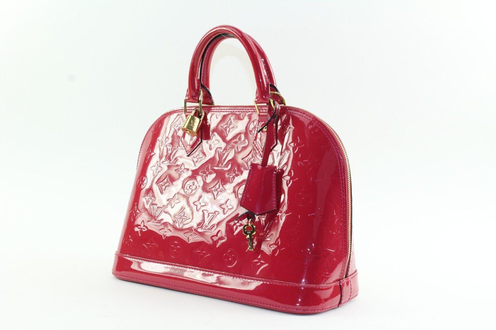 Louis Vuitton Alma Handbag PM Dark Pink Indian Rose Leather 1LK1222K For Sale 8