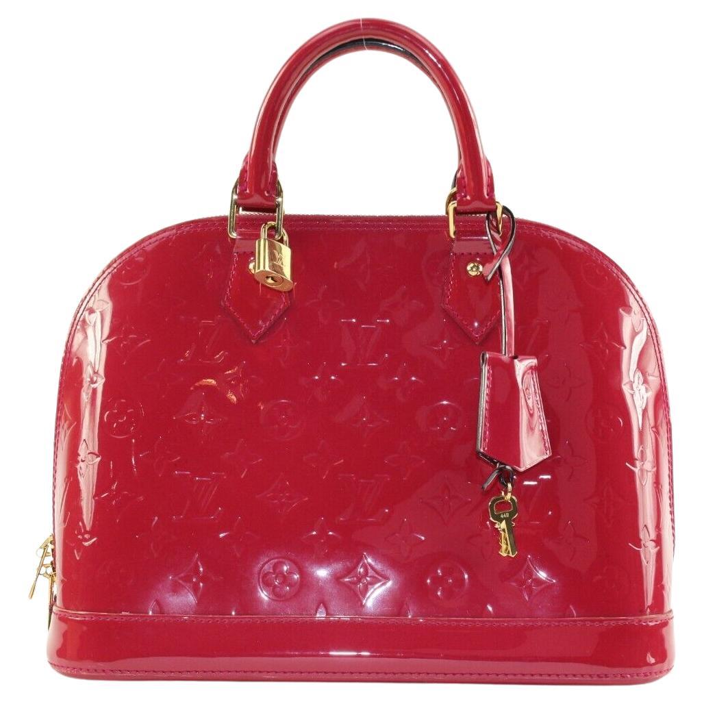 Louis Vuitton Alma Handbag PM Dark Pink Indian Rose Leather 1LK1222K For Sale