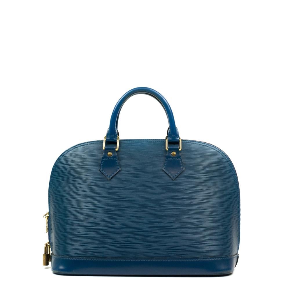 Blue LOUIS VUITTON, Alma in blue épi leather