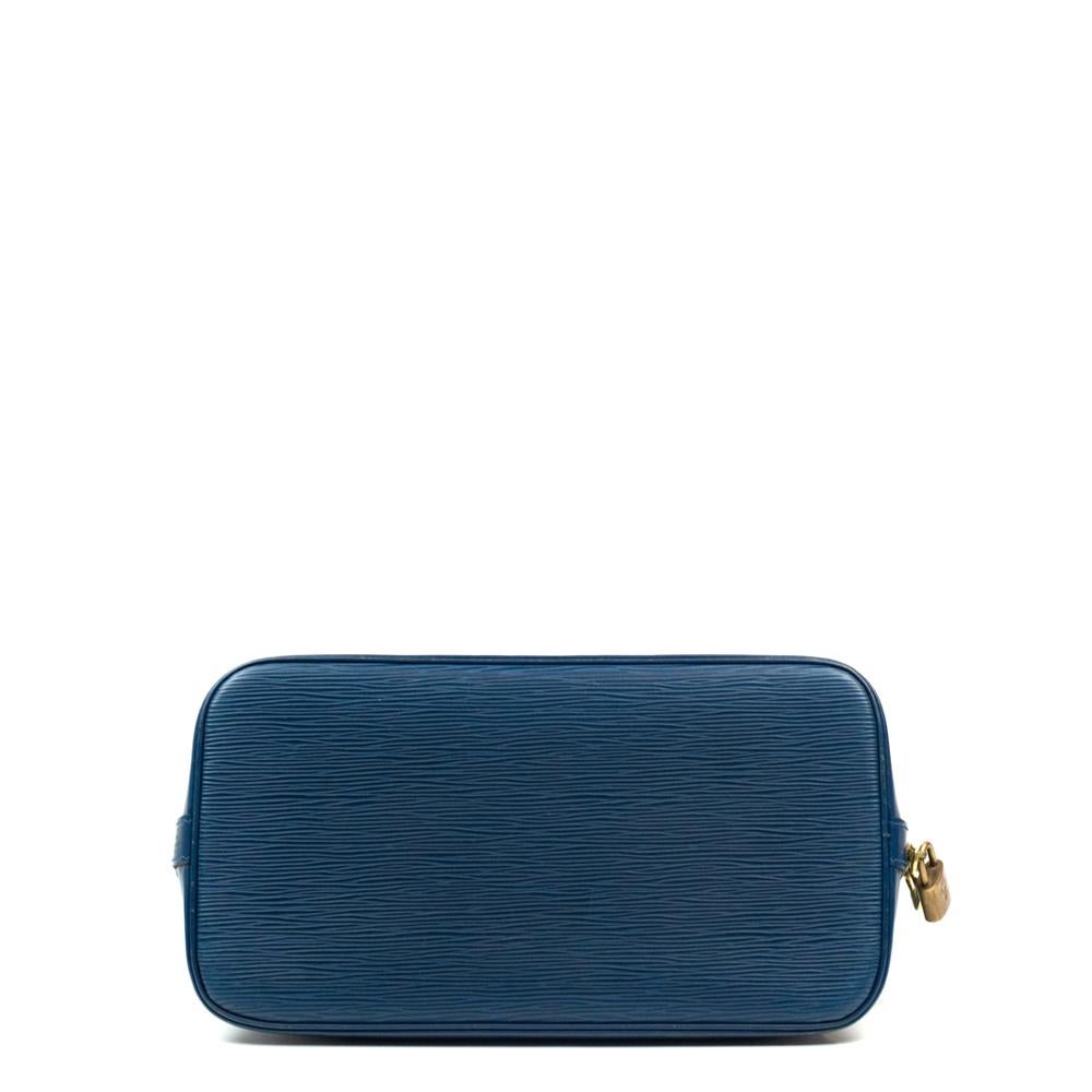 LOUIS VUITTON, Alma in blue épi leather In Good Condition In Clichy, FR