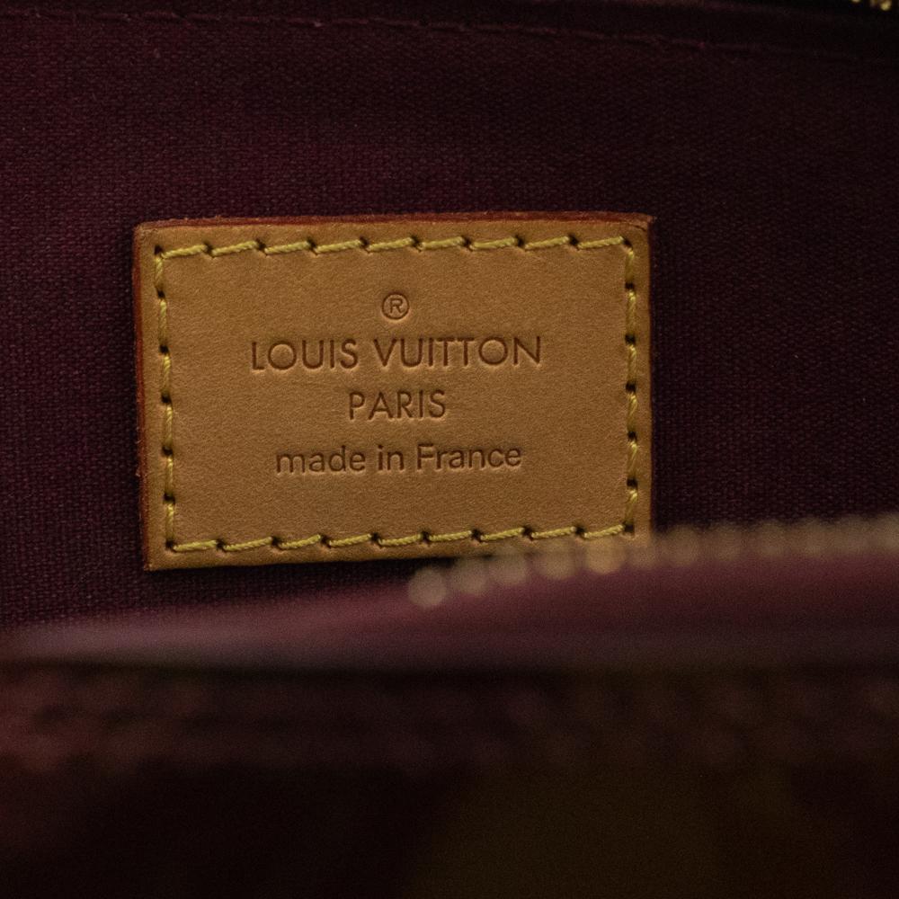Brown LOUIS VUITTON, Alma in burgundy patent leather