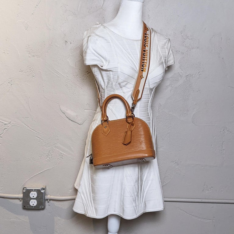 Louis Vuitton Alma Jacquard Bb Honey Gold Epi Leather Satchel For Sale