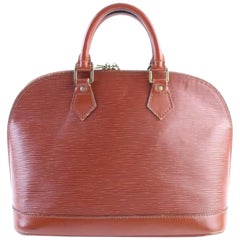 Louis Vuitton Alma Kenya Epi 14lr0417 Brown Leather Satchel