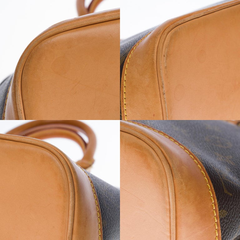 Louis Vuitton Alma MM handbag with strap in brown Monogram canvas For Sale 5