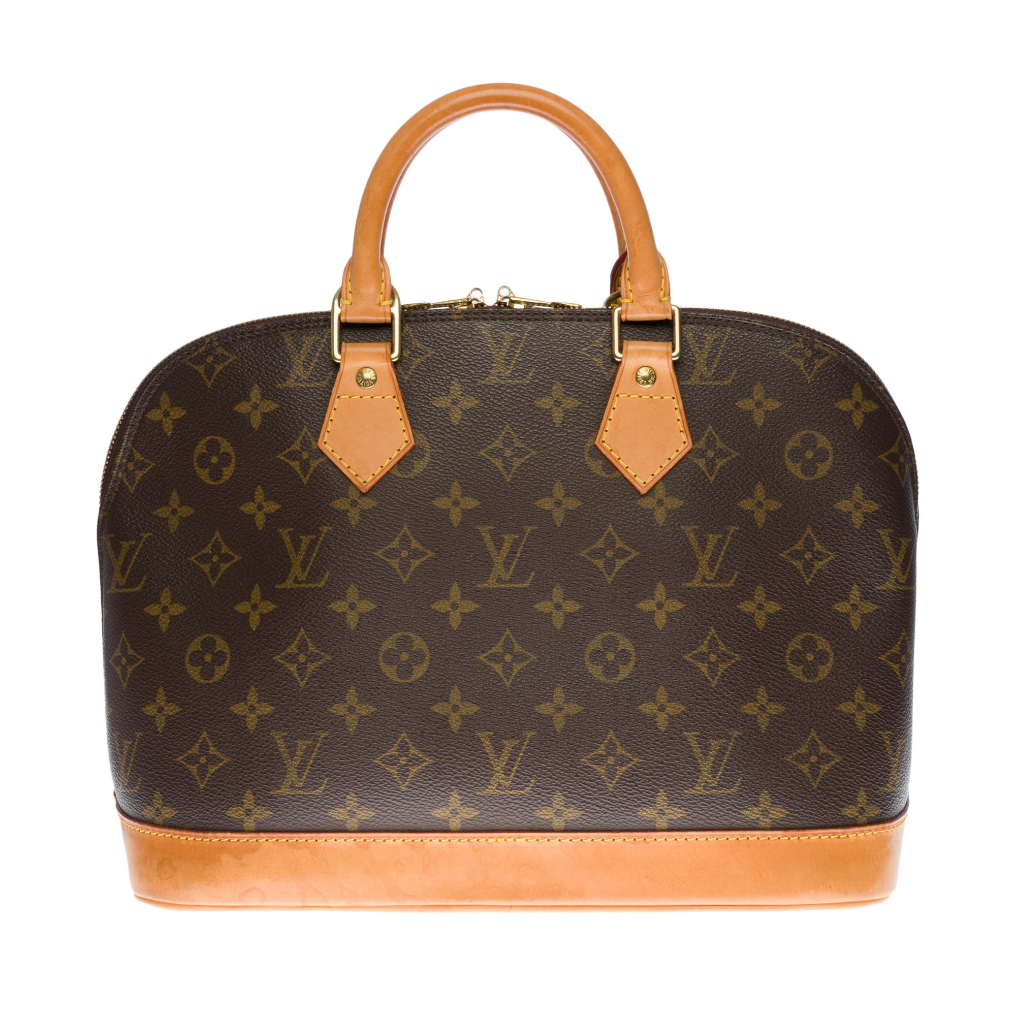 Louis Vuitton Alma MM handbag with strap in brown Monogram canvas at ...