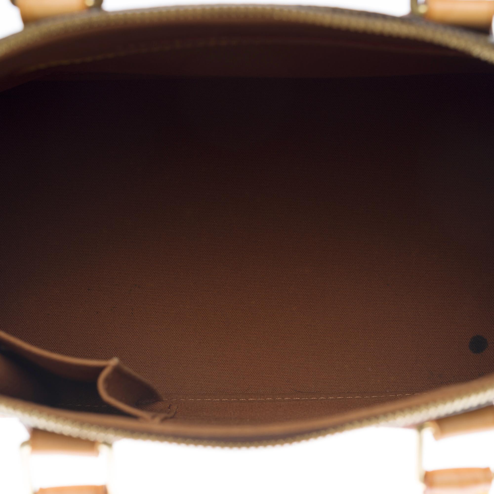Louis Vuitton Alma MM handbag with strap in brown Monogram canvas In Good Condition In Paris, IDF
