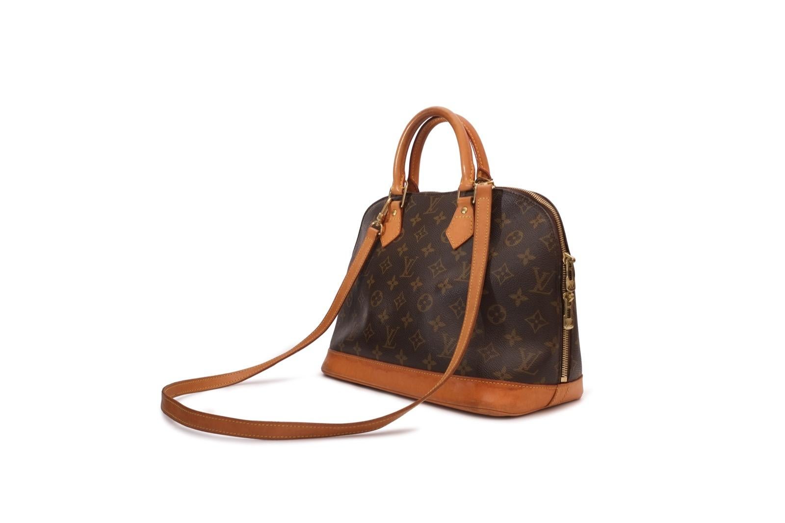Brown Louis Vuitton Alma MM Monogrm Bag