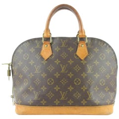 Vintage Louis Vuitton Alma Monogram Bowler 3le1226 Brown Coated Canvas Satchel