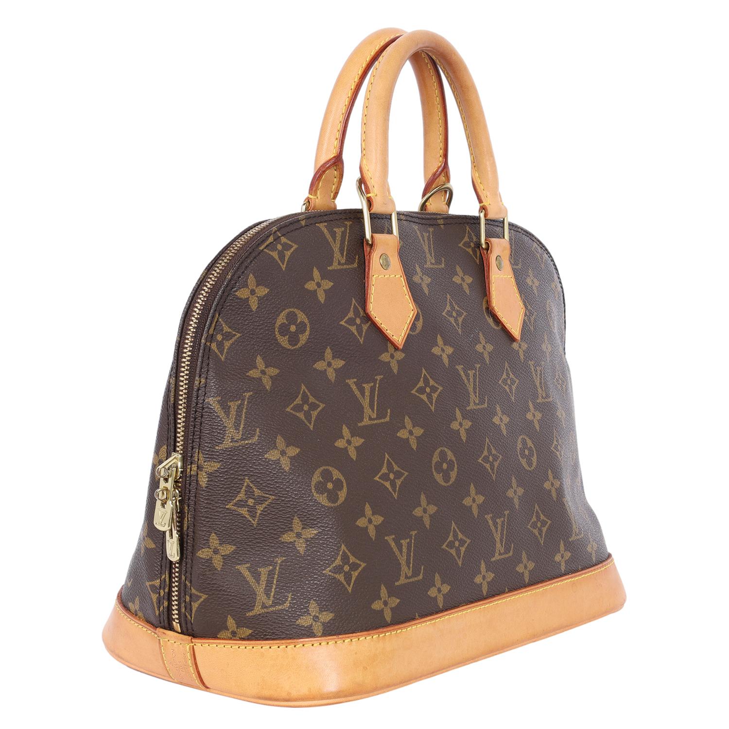 Louis Vuitton Alma Monogramm Canvas Leder Schulranzen Brown (Grau)